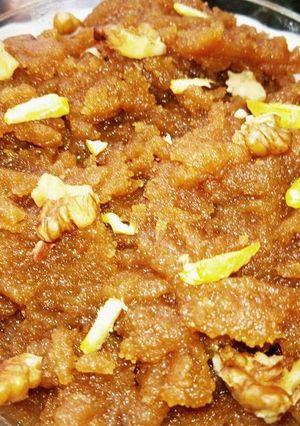 A picture of Wheat flour(aatey ka)halwa.