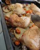 Contramuslos con patatas al horno