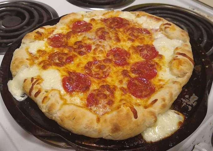 Steps to Make Homemade At-home Stuffed Crust Pizza Shortcut for Types of Food