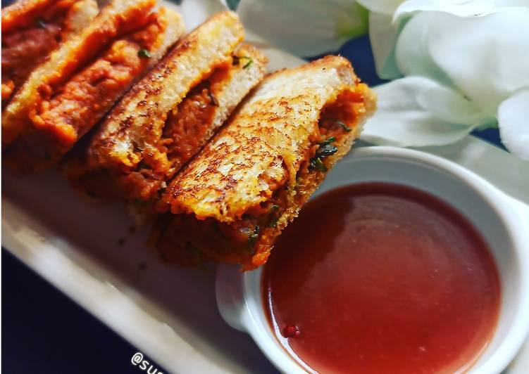 Achari bread sandwich