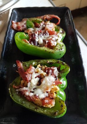 A picture of Bacon & Egg Stuffed Bellpeppers.