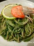 Spaghetti Pesto Bayam (Hidden Vegetable)