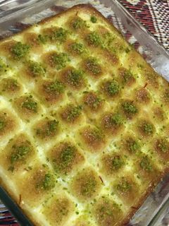 صورة لوصفة بسبوسة القشطة