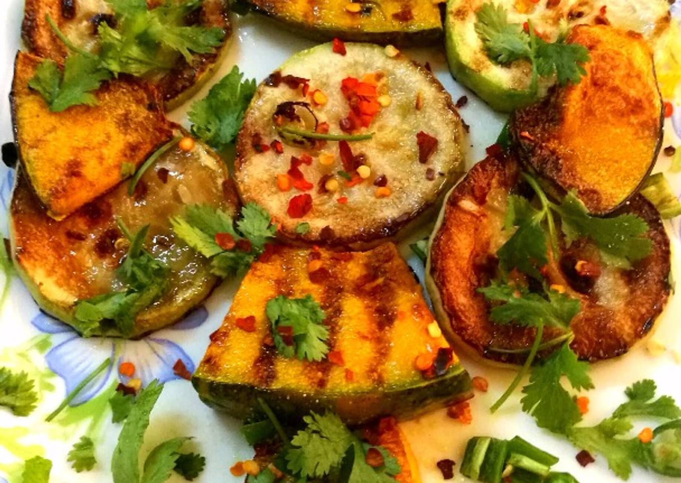 Step-by-Step Guide to Prepare Speedy Fasting special grilled pumpkin
and bottle guard
