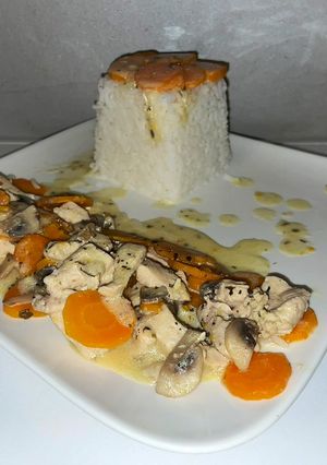 Une photo de Poulet Champignons Carotte