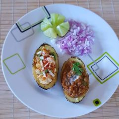 A picture of Pav bhaji baked potato.