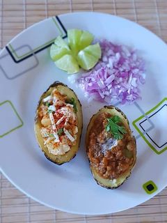 A picture of Pav bhaji baked potato.