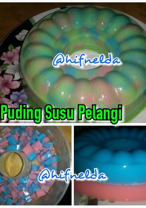 Foto resep Puding Susu Rainbow#2 (Pelangi) tanpa telur