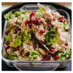 A picture of Hyderabadi Sofiyani (Chicken) Biriyani or White/Doodh Biriyani.