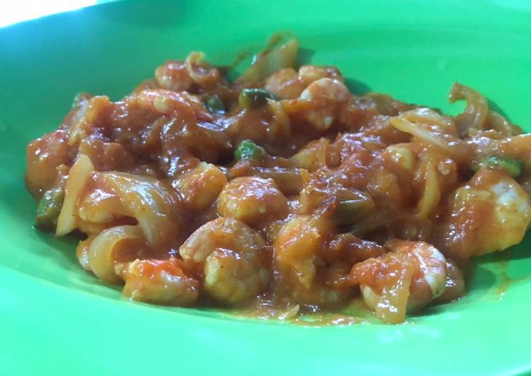 Udang saus padang+pete pedes