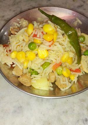 A picture of Corn Vegetable Pulao.