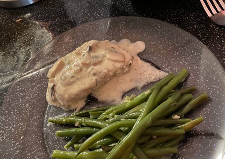 Guide étape par étape à Préparer Super rapide fait maison Steack de porc sauce forestière 🐷🍄