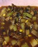 Picadillo de hongos portobello #SinGluten