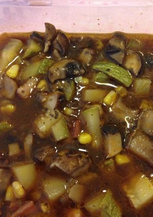 Una foto de Picadillo de hongos portobello #SinGluten