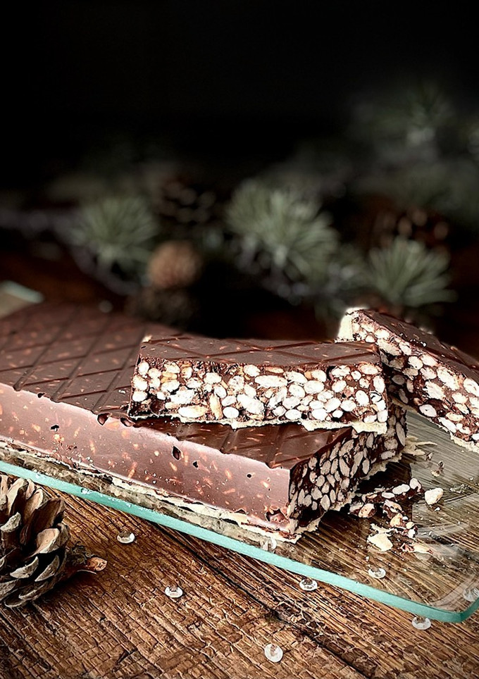Una foto de Turrón de chocolate y arroz (vegano)