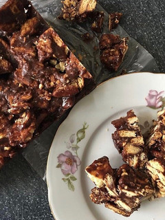A picture of Kek Batik / Marie Biscuits Cake - NO BAKE.