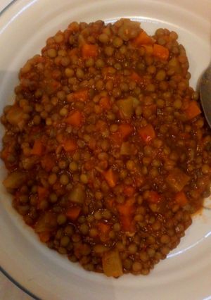Una foto de Picadillo de lentejas