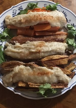 A picture of California Farm Oyster Mushroom Steak Dinner.