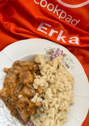 Bakonyi sertéscomb, Erkásan😊 recept fotója