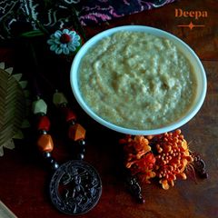 A picture of Nolen guder Sabudana Payes/ Sago kheer with date palm jaggery.
