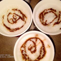 A picture of Hand beaten foamy coffee.