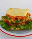 Hamburguesa de pescado con pan de pita