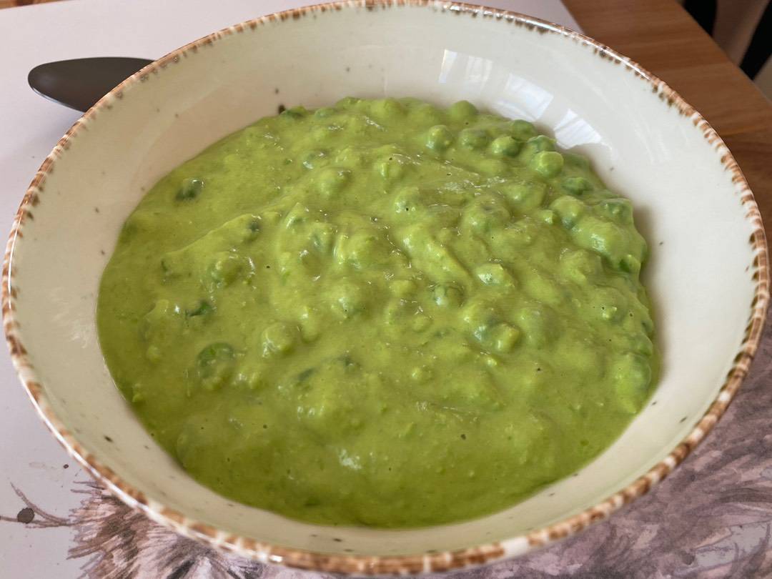 Zöldborsófözelék Thermomixben recept recept fotó