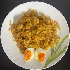 A picture of Kadai Prawn Biryani (Simple Home Version).
