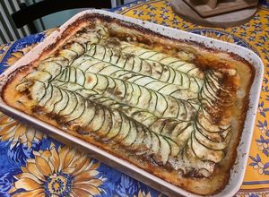 Une photo de Gratin de courgettes au munster et cumin