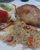 Suprema con morrón relleno