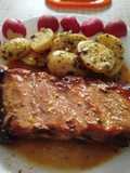 Churrasco o costillar de cerdo con patatas al ajo y orégano al horno o en Airfryer