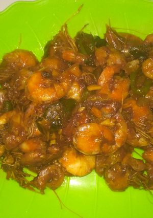 Foto resep Udang oseng pedas