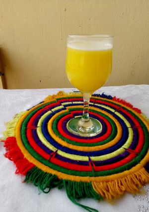 A picture of Pineapple and ginger juice.
