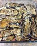 Berenjenas asadas con zapallitos y tomate