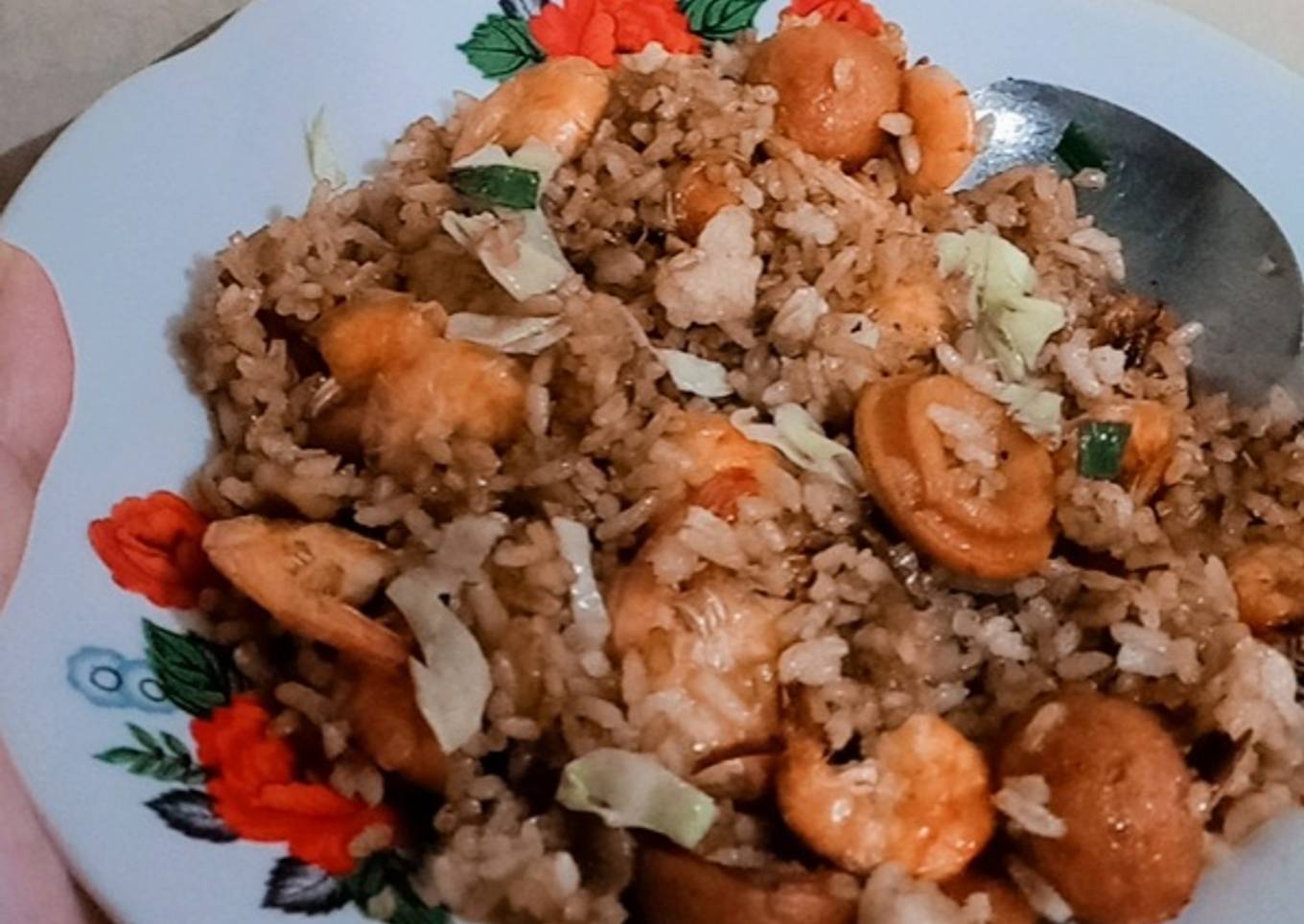 Nasi goreng seafood udang sosis enak mudah