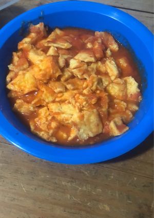 Una foto de Huevo en salsa roja