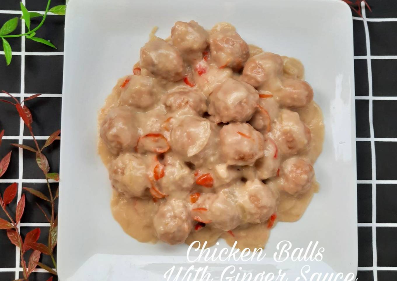 Chicken Balls With Ginger Sauce