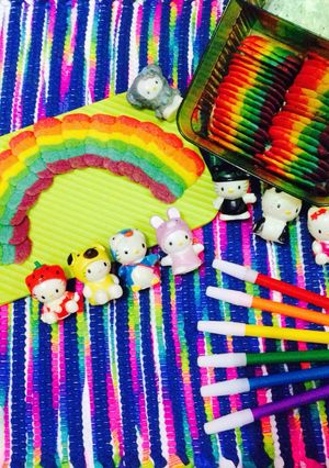 Foto resep Rainbow cat tongue cookies (lidah kucing)