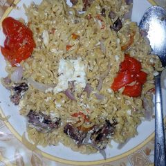 A picture of Fried indomie and egg#TeamTrees.