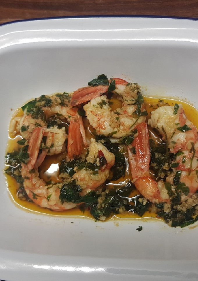 Una foto de Gambas al ajillo sin gluten