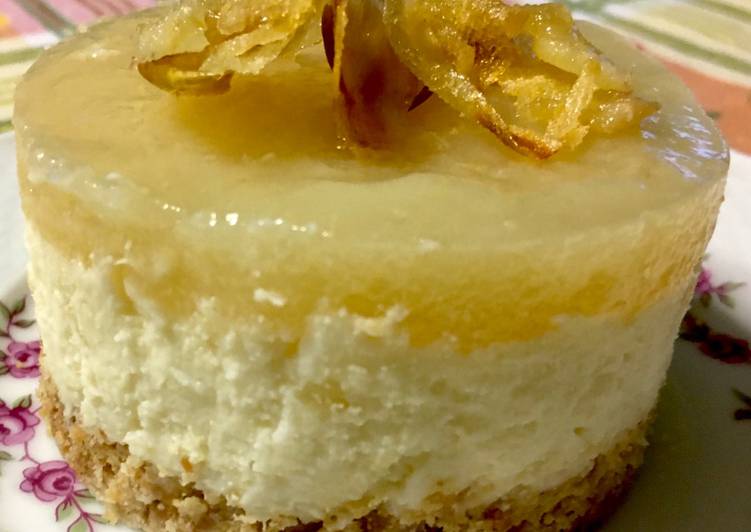 How to Make Veloce Cheesecake pecorino e pere coscie con gelee e chips di pere (mono porzione)