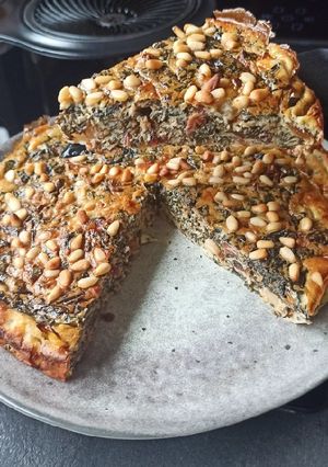 Une photo de Quiche sans pâte blettes, poire et fromage de brebis