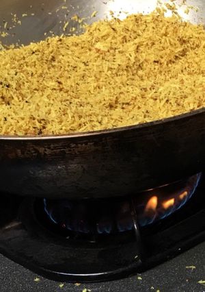 A picture of Serundeng.. a traditional Balinese dish for any and all ceremonies must have.