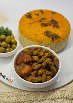 عکسی از دستور خورشت بامیه رب اناری🍲