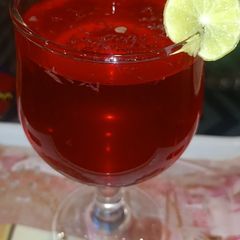 RoohAfza with lemon A picture of RoohAfza with lemon.