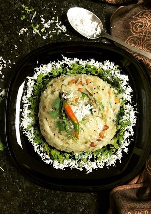 A picture of Cabbage Poriyal.