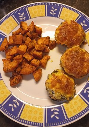 Sajtkrémes-spenótos töltött gomba recept fotója