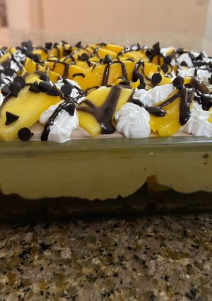 A picture of Mango Custard Pudding.
