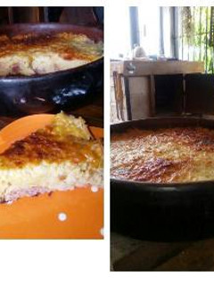 Una foto de Pastel de plátano y chorizo en cazuela de barro