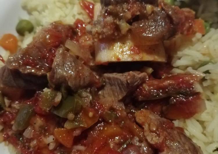 Recipe of Quick Cooked red meat with rice